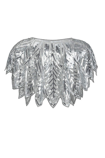 Cape à Paillettes Argentées des Années 1920